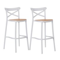 Pandalino - Pack 2 Taburetes Bar Valentino Blanco 65 Cm | Apilable| Exterior