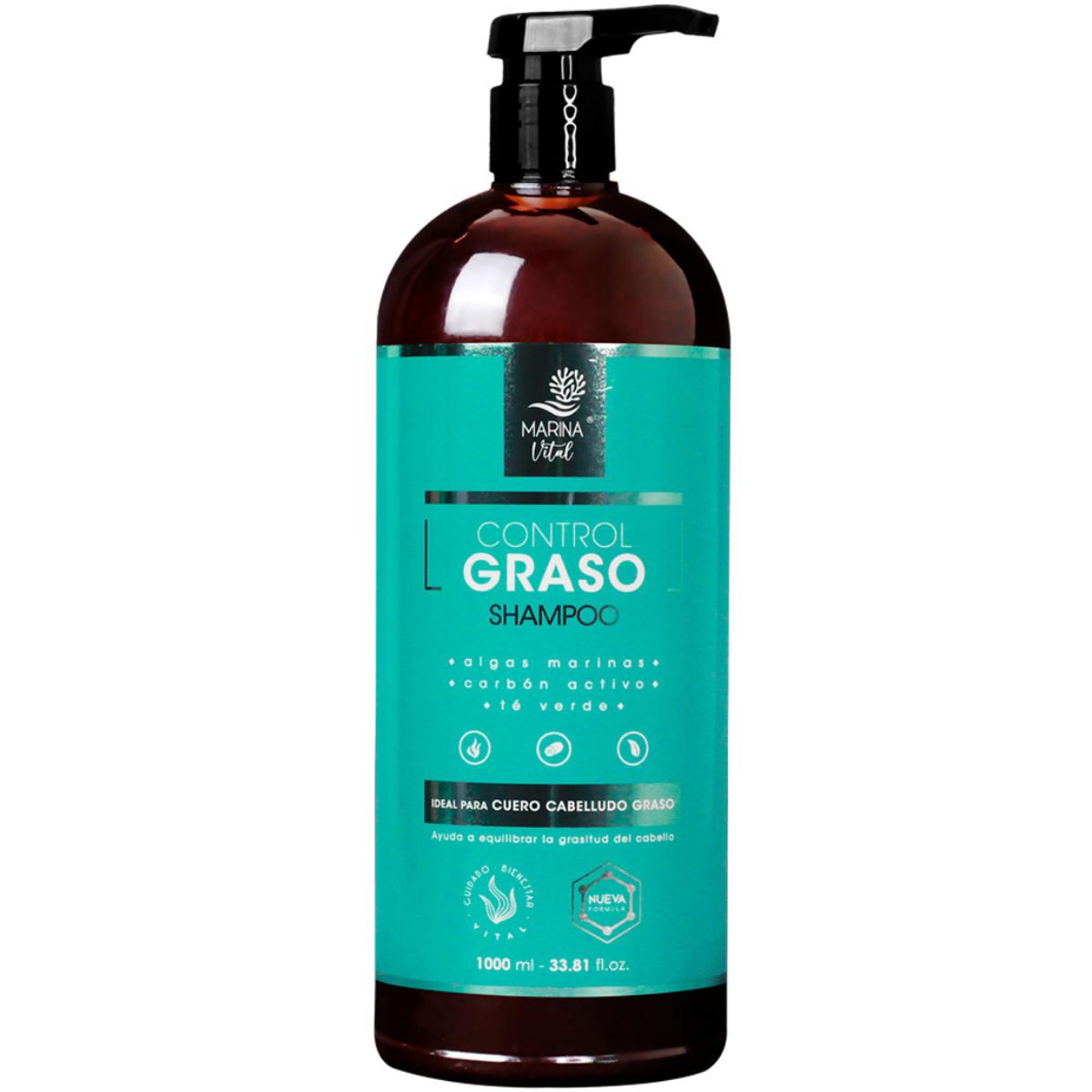 Marina Vital Graso Shampoo 1000Ml Tea Verde Mas Carbon