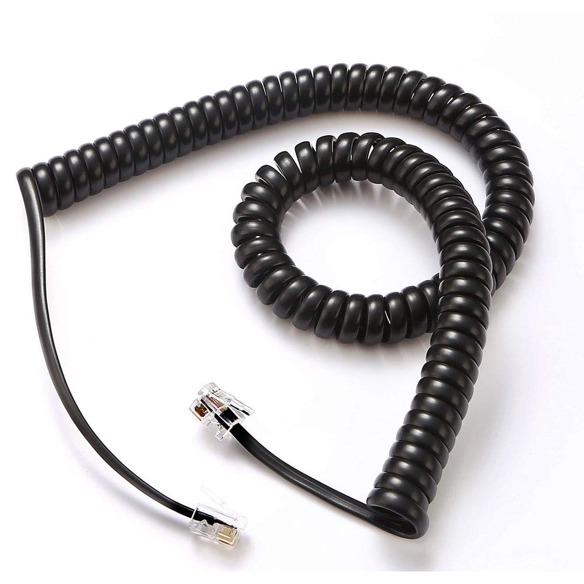Cable Telefónico Comtrue Black De 3,5 M (11,5 Pies), Paquete De 2 Unidades, Universal