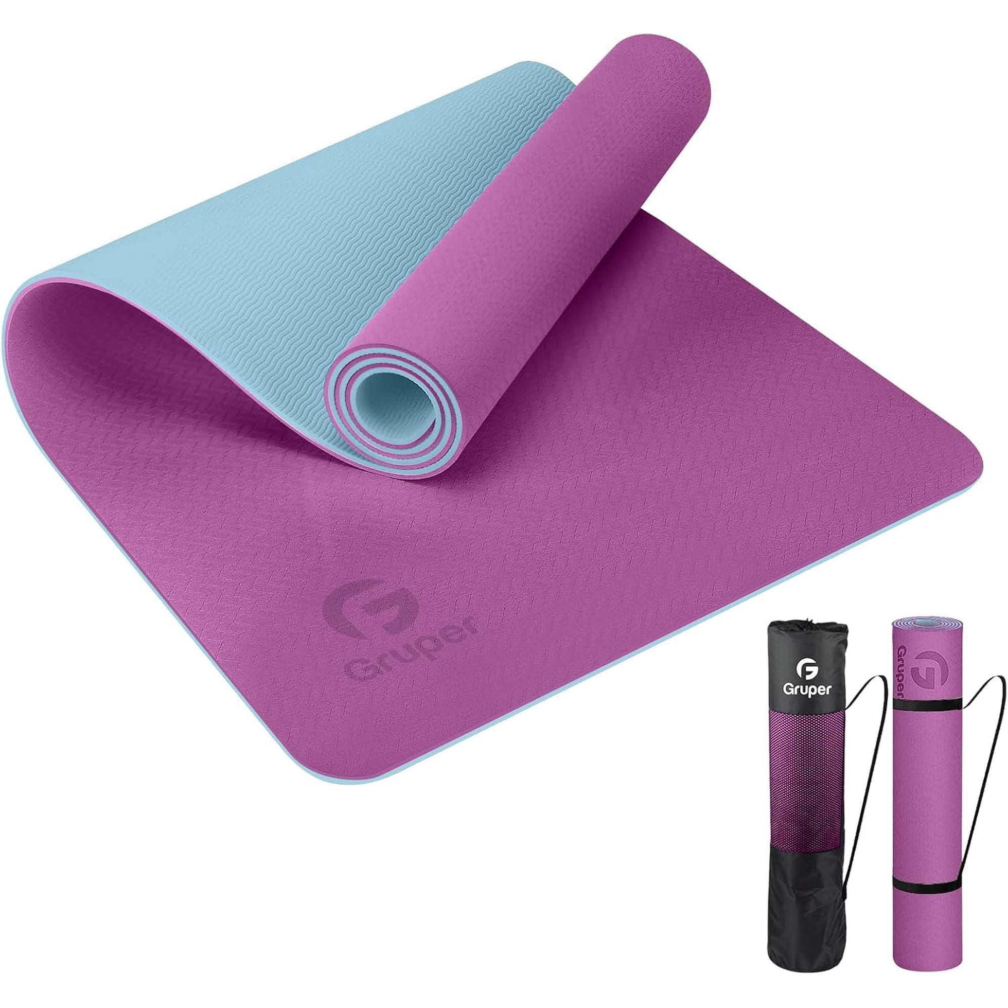 Mat De Yoga Gruper 183 X 61 Cm Antideslizante, Ecológica, 8 Mm