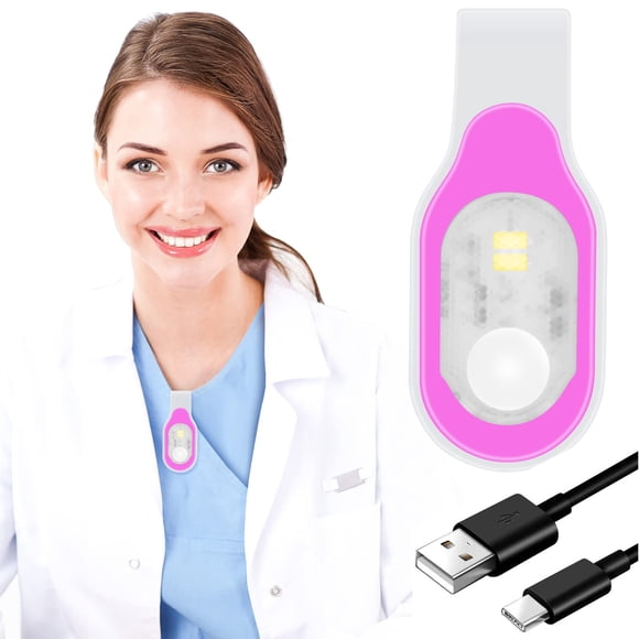 Linterna LED recargable rosa con clip Mayaugst