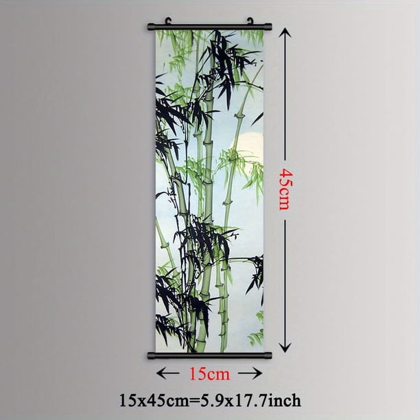1pc Plastic Hanging Painting, Nordic Style Bamboo Forest Canvas Posters, Landscape, Home Decoration, Pattern Wall Art Decor, For Living Room, Bedroom, Office, Kitchen, Restaurant, Bar Wall Decor, Anim