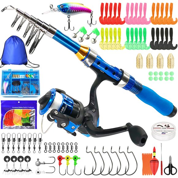 Kit portátil de caña y carrete de pesca Kilitn 1,5 m