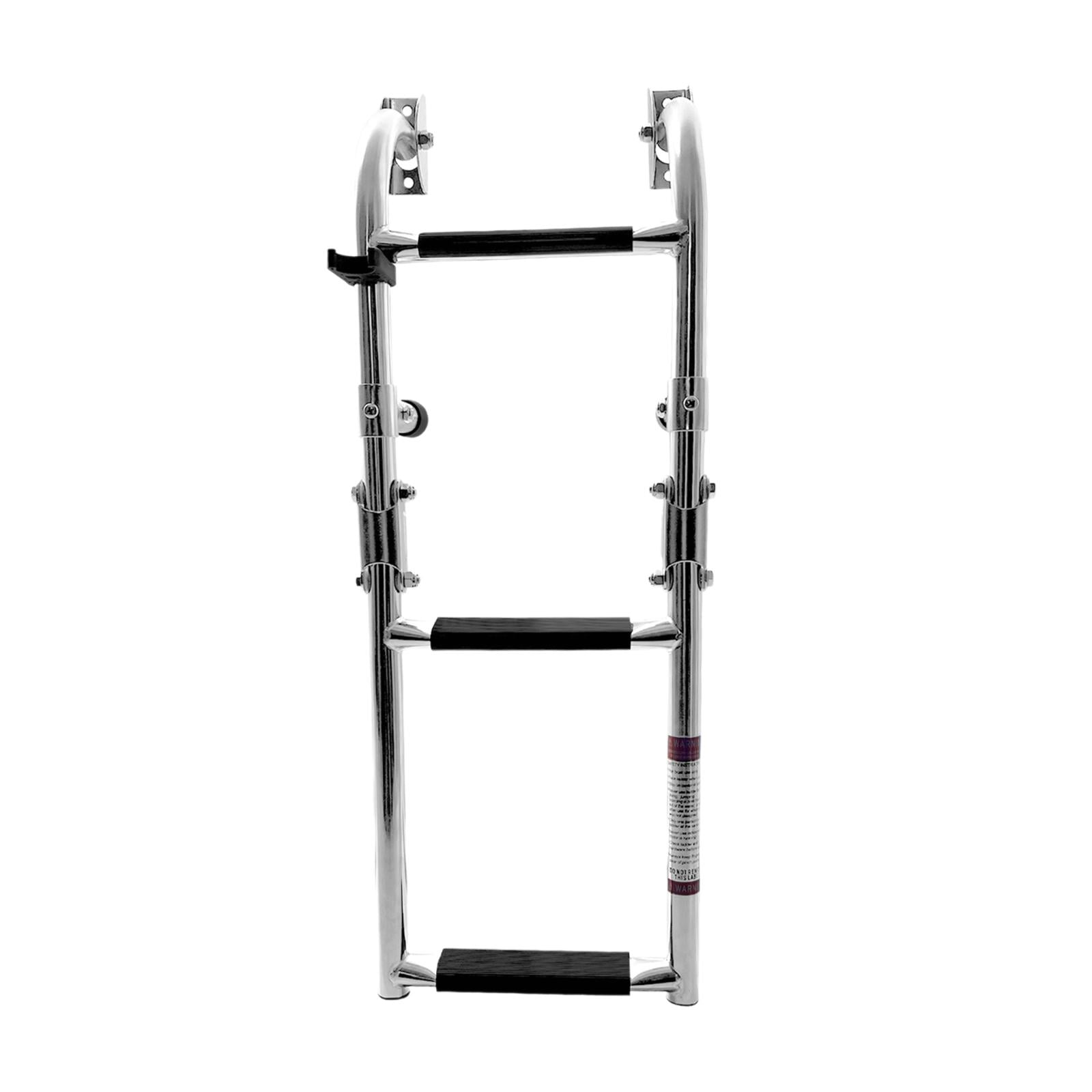 Magideal - Empuñaduras De Escalera Para Barcos De Acero Inoxidable, 2 + 1 Escalones, Montaje En Espejo De Popa, Escalera De Popa Plegable, Escalera Extraíble Mon