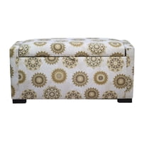 Máxima Design - Banqueta Leyzy Con Baúl Mándala Estrella