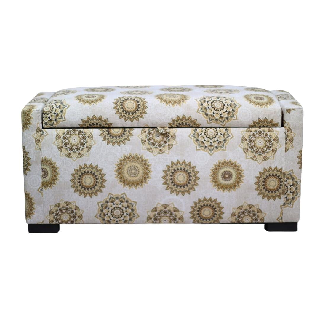 Máxima Design - Banqueta Leyzy Con Baúl Mándala Estrella