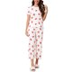thumbnail image 1 of INSPIRE CHIC Conjunto de Pijama de Mujer Acanalado de Manga Corta Modal con Puños Volantes y Pantalones de Descanso Suaves S Fresa, 1 of 6