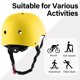 thumbnail image 4 of Casco OUWOR para niños, color amarillo, talla S (48‑54 cm), para bicicleta y monopatín, 4 of 7