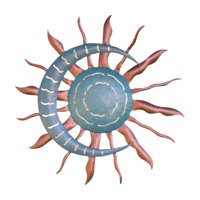 Bothyi - Decoración De Pared De Sol Y Luna, Decoración Artística De Pared De Hierro Para Dormitorio, Sala De Estar, Balcón, Azul