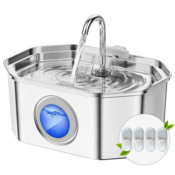 Fuente de agua Cat APAUK de acero inoxidable de 3,2 litros con ventana