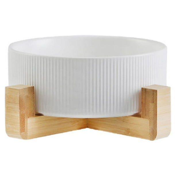 Cuencos de cerámica para perros con soporte de madera, cuencos de agua y comida para perros, cuencos de comida para perros de gran peso