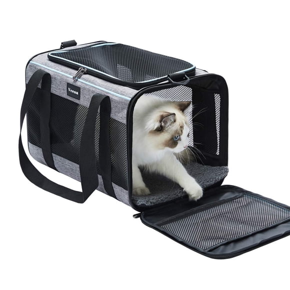 Transportín para mascotas Vceoa con lados blandos para gatos y perros pequeños