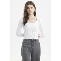 Fashionspark - Polera Mujer Cuello Redondo Blanco