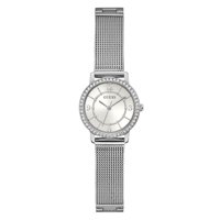 Reloj Guess Para Mujer En Tono Plateado Con Esfera Blanca Y Caja De 28 Mm