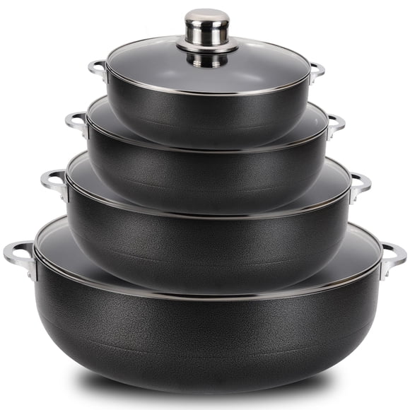Set Caldero Alpine Cuisine de 8 ollas antiadherentes de aluminio de 2, 3.5, 7 y 13 cuartos de galón