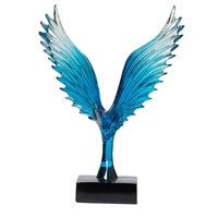 Bothyi - Estatua Abstracta Del Ala Del Ornamento De La Escultura Para La Decoración De La Estantería De La Sala De Estar Azul Claro