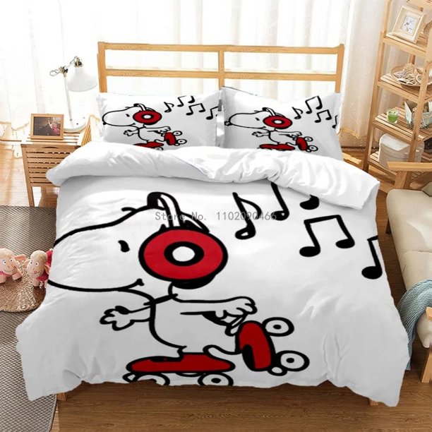 sports series cartoon snoopy home textile soft 100% polyester comforter set 3D digital printing bedroom set teen gift Bed Sheets