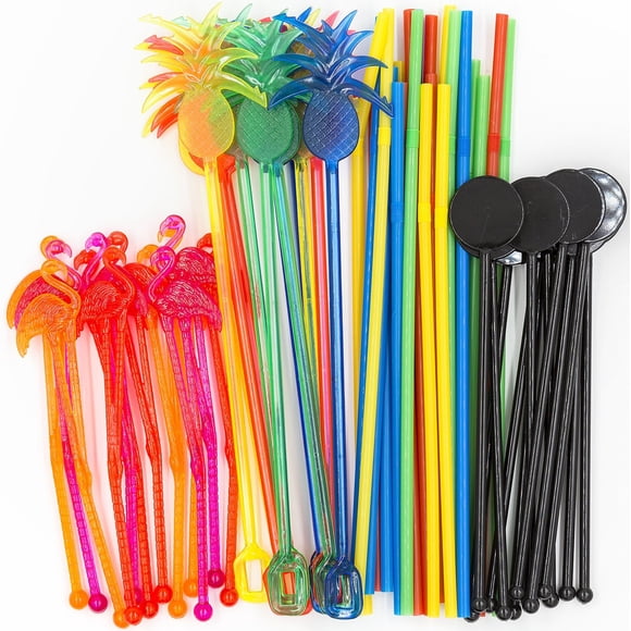 Set Ultimate Bar Caddy de 60 Piezas con Popotes Flexibles y Removedores Variados