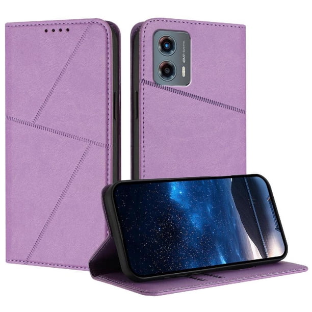 Funda Cartera Magnética para Motorola MOTO G 5G 2023 Protección Antichoque con Ranuras Morado