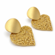 thumbnail image 4 of Aros Corazón Calado Acero Inoxidable Dorado y Plateado dorado 3, 4 of 4