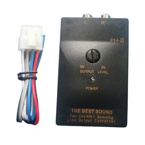 Bothyi - Adaptador Convertidor De Salida De Nivel Alto A Bajo De Altavoz Rca De Audio De Pieza De Coche 50W 1A