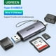 thumbnail image 2 of Lector 2en1 Multi-Tarjeta Memoria Dual Usb-A 3.0/Usb-C 3.1 (Sd/Microsd) Aluminio Silver Ugreen Cm185, 2 of 2