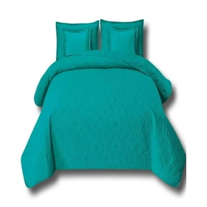 Alonso - Cobertor 9 Piezas 2 Plazas Quilt Mas Sabanas Mas Cortina De Tela