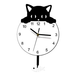 Magideal - Reloj De Pared Con Forma De Gato, Decoración Del Hogar, Regalos De Cumpleaños, Reloj Colgante De Acrílico, Reloj De Pared Moderno, Silencioso Para Dor