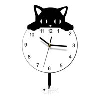 Magideal - Reloj De Pared Con Forma De Gato, Decoración Del Hogar, Regalos De Cumpleaños, Reloj Colgante De Acrílico, Reloj De Pared Moderno, Silencioso Para Dor