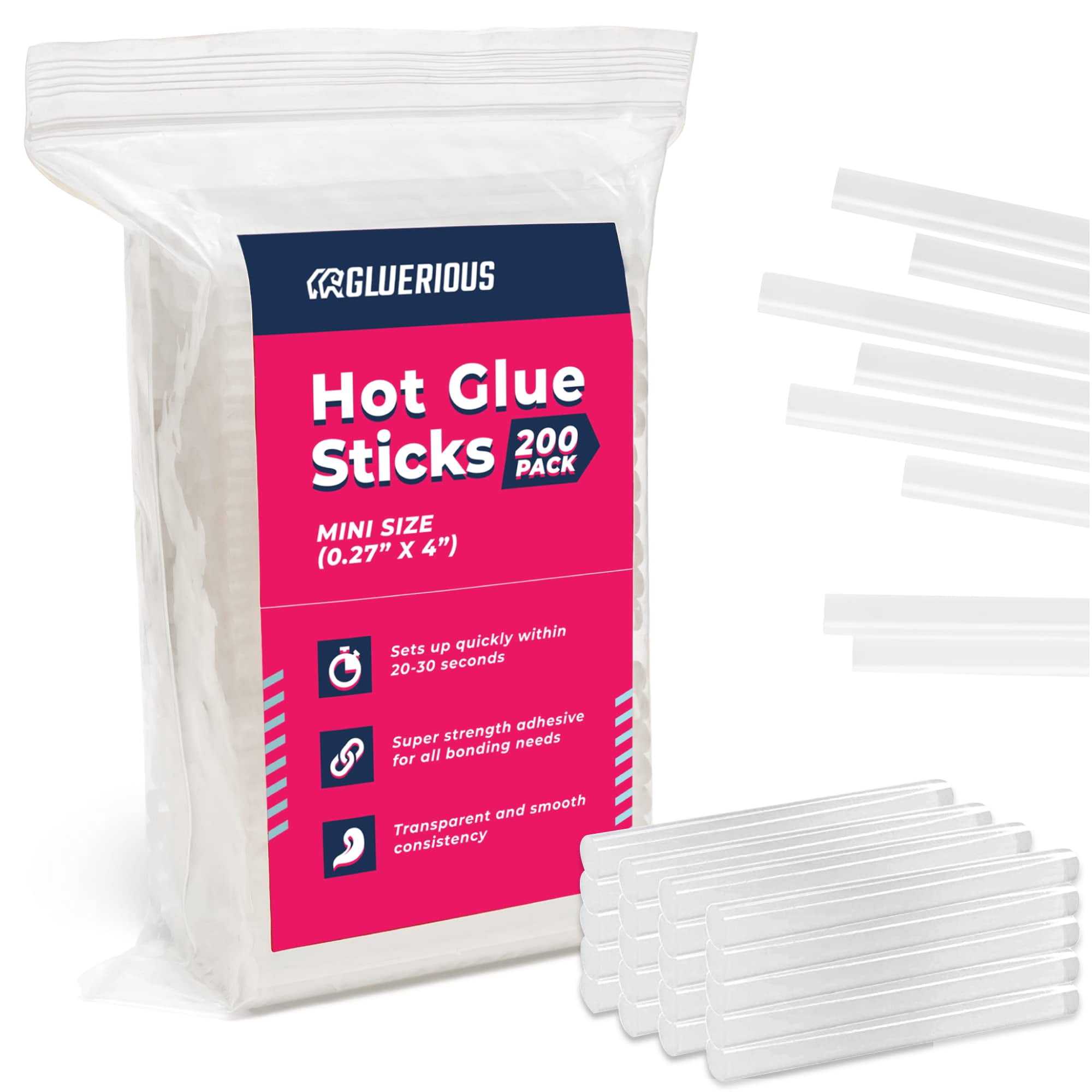 Gluerious - Pistola De Pegamento Caliente Mini 0 27 Cm De Diámetro 10 Cm 200