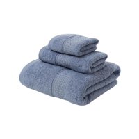 Genérico - Pack 3 Toallas Gris Cuerpo Mano Y Cara 100% Algodon