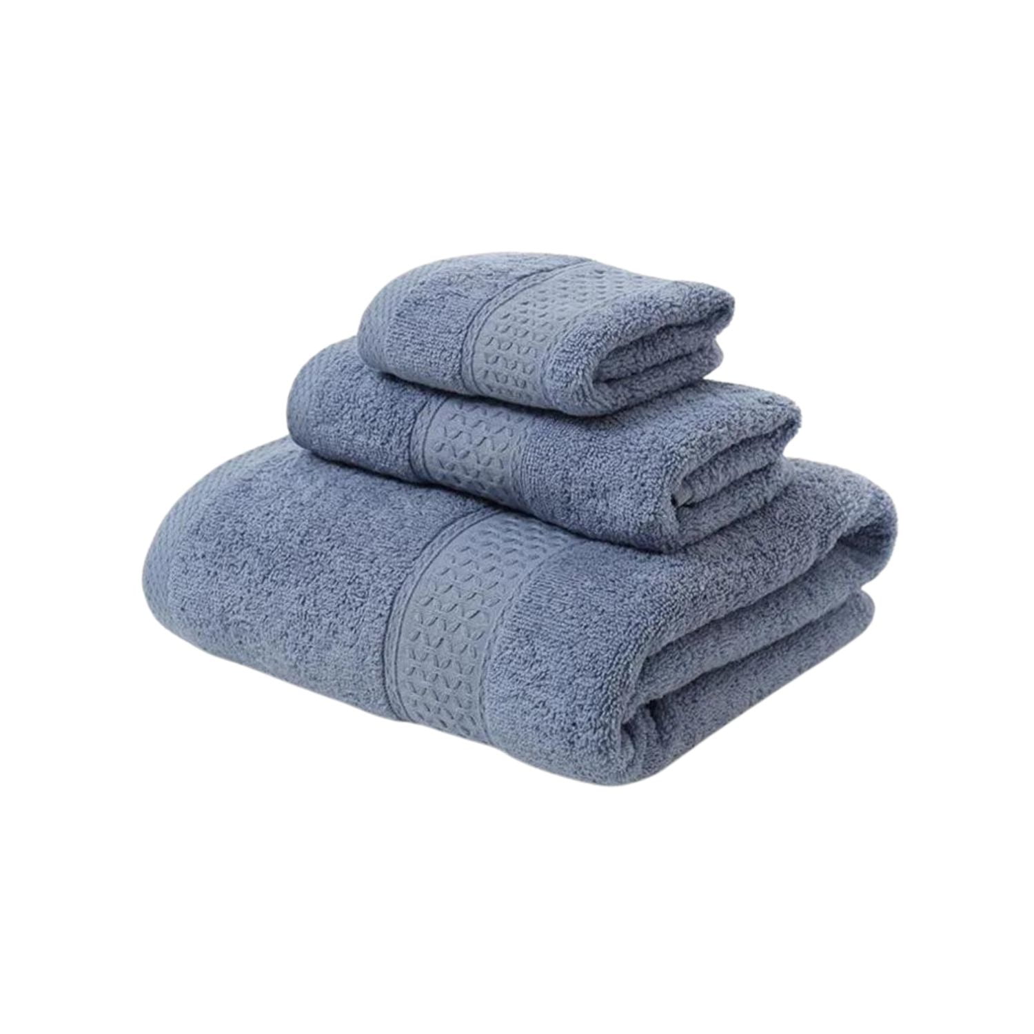 Genérico - Pack 3 Toallas Gris Cuerpo Mano Y Cara 100% Algodon