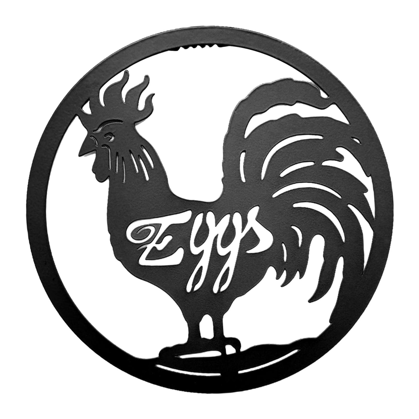 Magideal - Arte De Pared De Metal, Decoración De Pared Rústica De Animales De Silueta, Adorno De Animales De Corte Hueco, Decoración Colgante Para Sala De Estar, Gallo