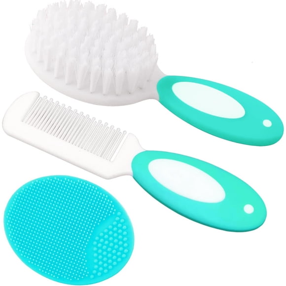 Set Cepillo Peine Bebe Cerdas Pp Suaves Sin Bpa