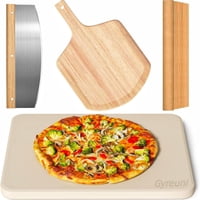 Juego De Piedras Para Pizza Gyreuni Rectangular De 15 X 12 Pulgadas Con Cáscara Para Pizza