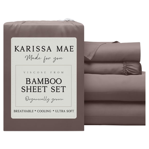 Juego de sábanas tamaño King de bambú viscosa KARISSA MAE – Mocha