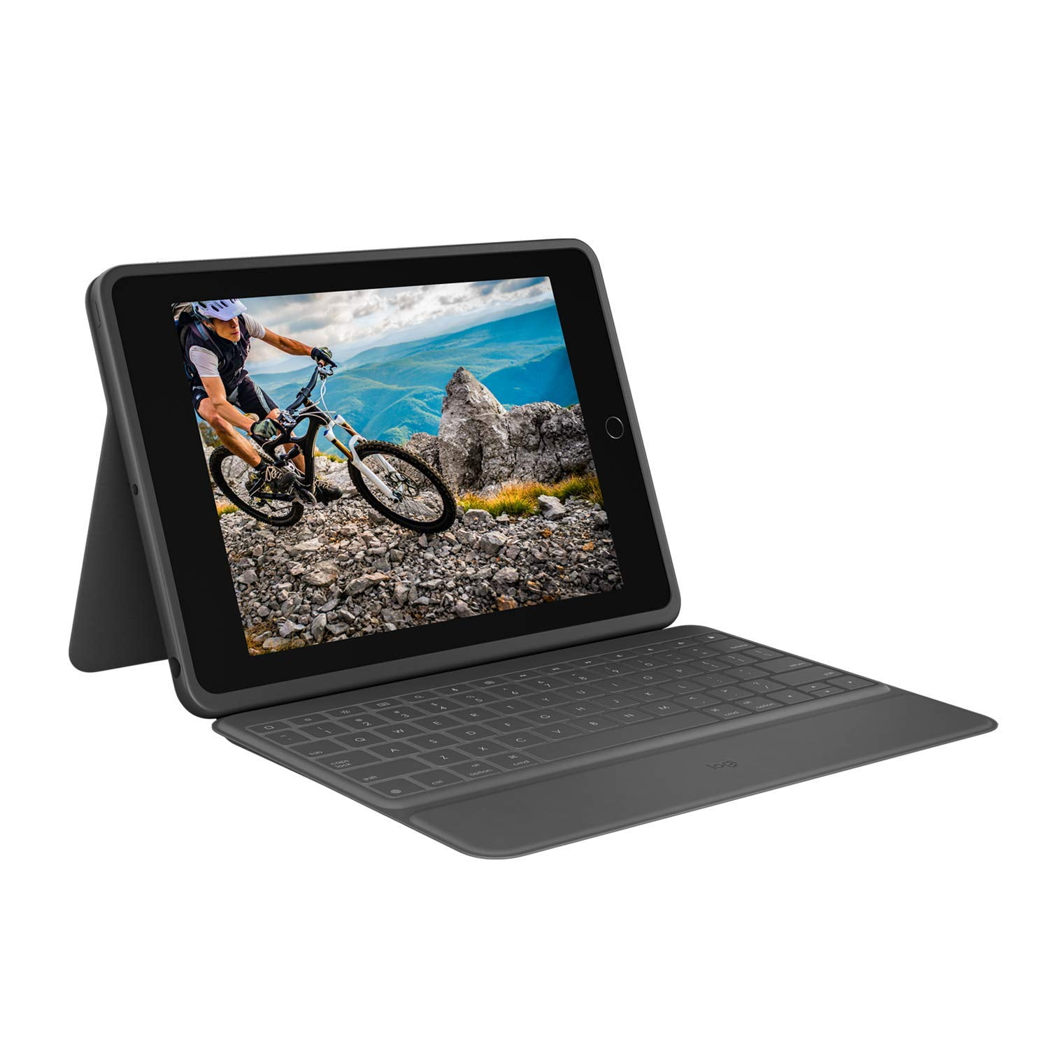 Funda Protectora Con Teclado Logitech Rugged Folio Para Ipad, Negra