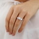 thumbnail image 2 of Elegant 4.0 Ct Moissanite Engagement Ring - 3-Stone Prong Set in Silver Plated 18k Platinum - Colorless Moissanites (D-F), 2 of 4