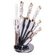 thumbnail image 1 of Set 8 Cuchillos De Cocina Marmoleado Base Giratoria Blanco Dorado, 1 of 3
