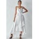 thumbnail image 2 of Vestido Casual Con Tirantes Ajustables Brillante Y Volantes Color Blanco (para Mujer), 2 of 2