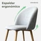 thumbnail image 2 of Silla Comedor Moderna Acolchada Metal Sora Venhoouse Felpa Gris, 2 of 8