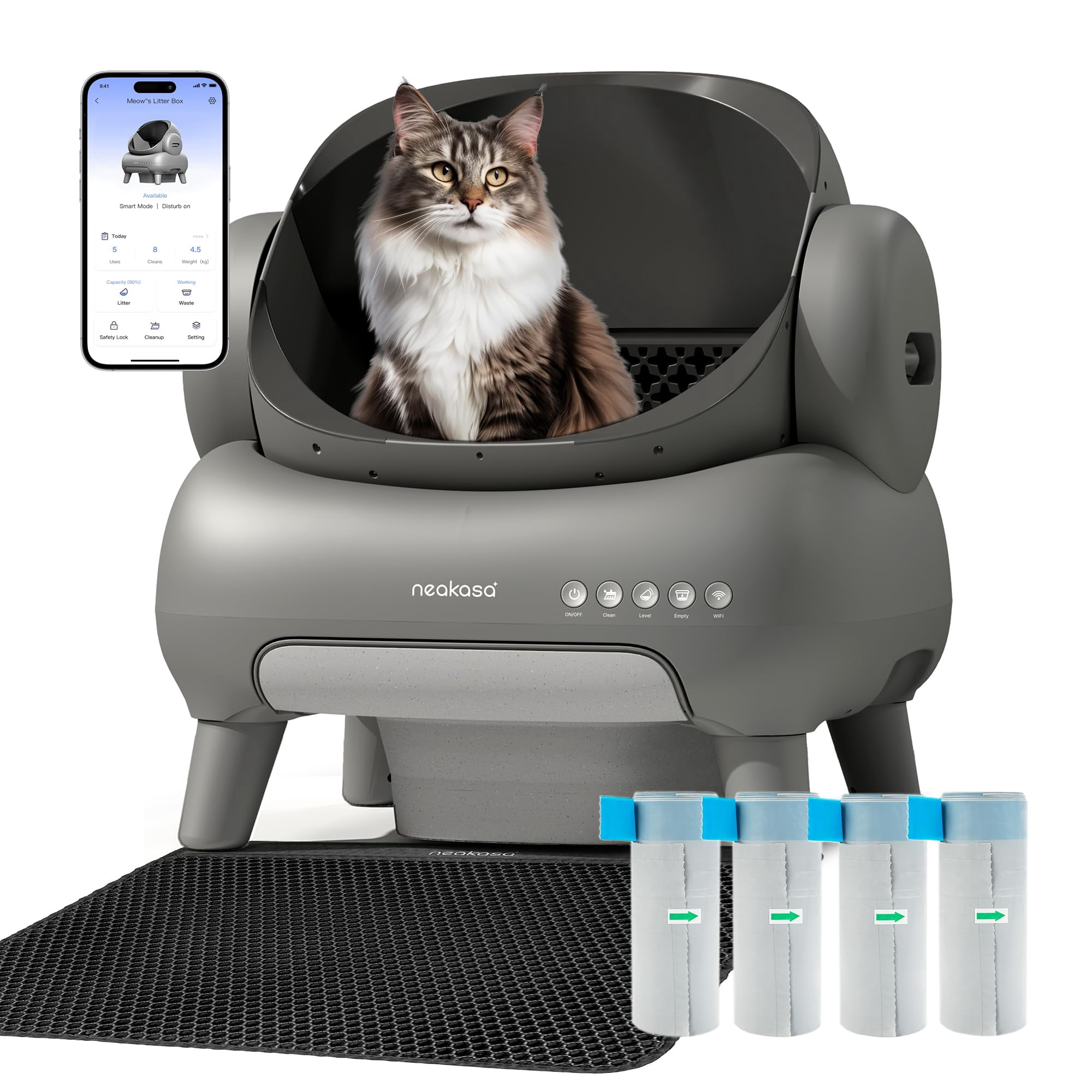 Caja de arena autolimpiante para gatos Neakasa M1 Plus con control por app