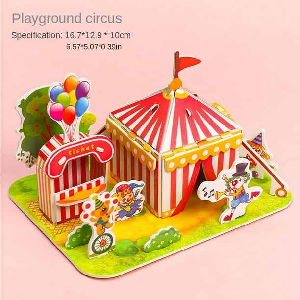 1pc 3D Three-dimensional Jigsaw Puzzle Card, Student DIY Manual Assembly Diagram, Children's Early Education Mosaic Toys, Large Mosaic Diagram For Street Stalls, 8.26in*5.59in