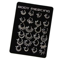 Ioensy - Forma De C Anillos En La Nariz Piercing En La Nariz Joyería Septum Hanger Clip Plata