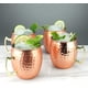 thumbnail image 2 of Juego de 4 tazas Moscow Mule, 100 % artesanales, de cobre puro de 500 ml y asas de latón dorado. 9,4 cm de diámetro x 10 cm de alto., 2 of 7