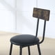thumbnail image 3 of Round bar table and stool set with shelf, upholstered stool with backrest, Rustic Brown, 24.17"W x 24.17"D x 36.02"H, 3 of 3