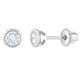 thumbnail image 1 of Aros redondos de plata 925 con circón con bisel para bebes, 1 of 2