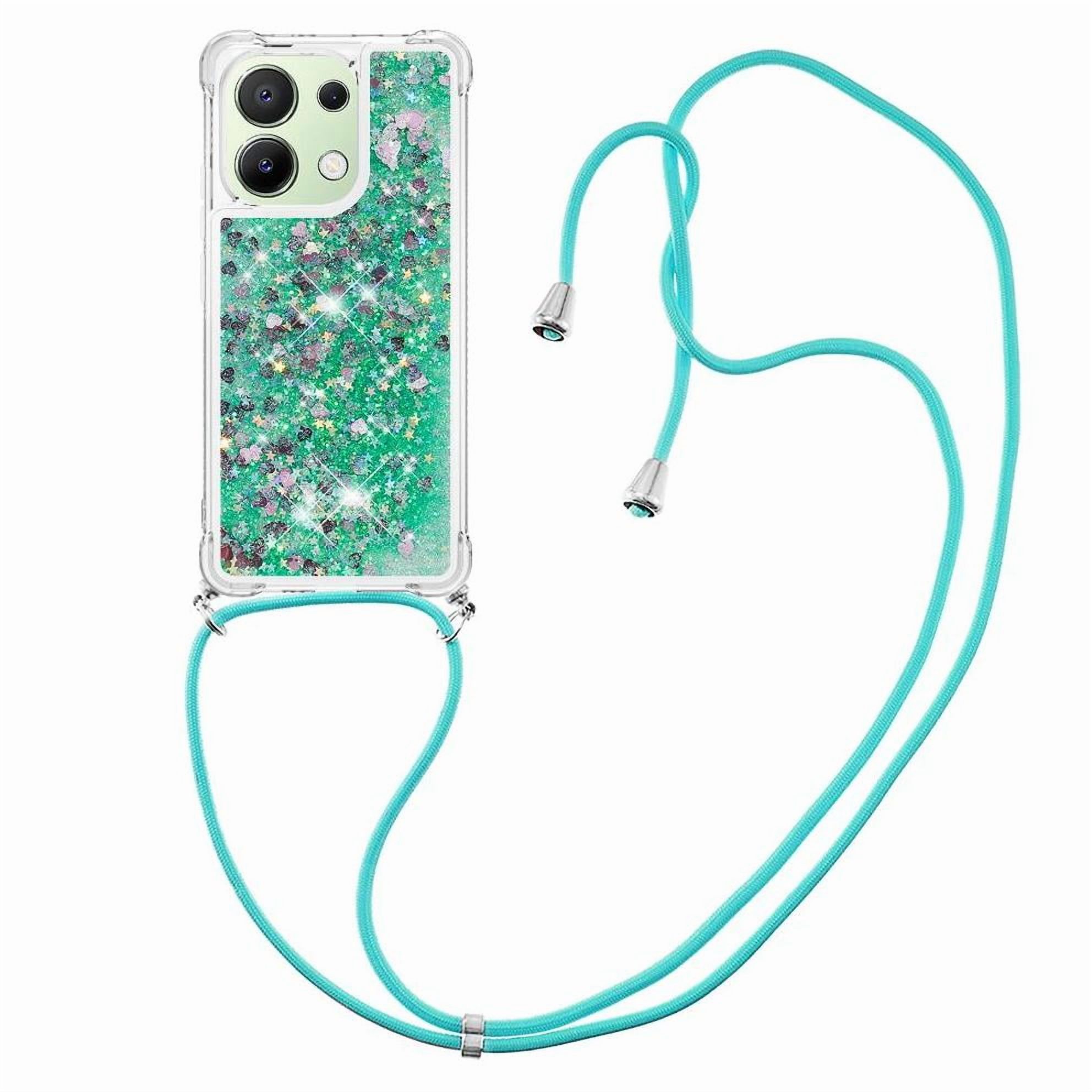 Funda Foxdock Para Xiaomi Redmi Note 13 4G Con Cuerda Ajustable, Brillo Líquido, Protección Antigolpes Y Lente – Ideal Para Regalo