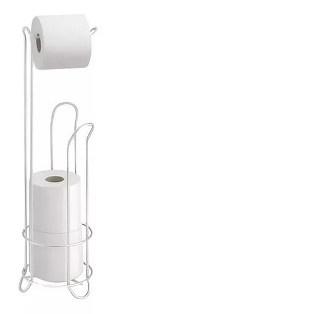 Soporte De Papel Higiénico Confort Pedestal Organizador Baño Blanco