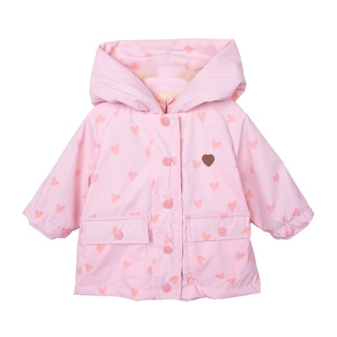 Pillin - Chaqueta Bebé Niña Impermeable Forrada Rosado